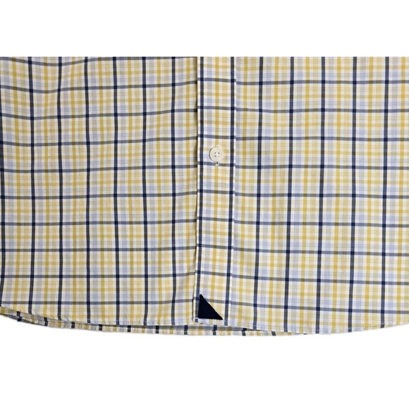 UNTUCKit Shirt Mens 2XL Yellow Blue Plaid Button Down Slim Fit Wrinkle Free - Picture 6 of 16
